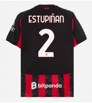 AC Milan Pervis Estupinan #2 Replik Heimtrikot 2025-26 Kurzarm